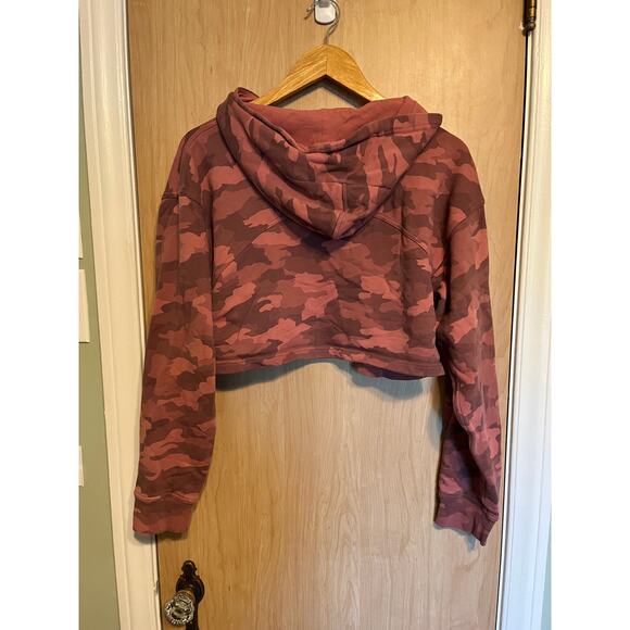 Lululemon All Yours Cropped Hoodie Heritage 365 Camo Brier Rose Multi 12 EUC - Picture 3 of 4